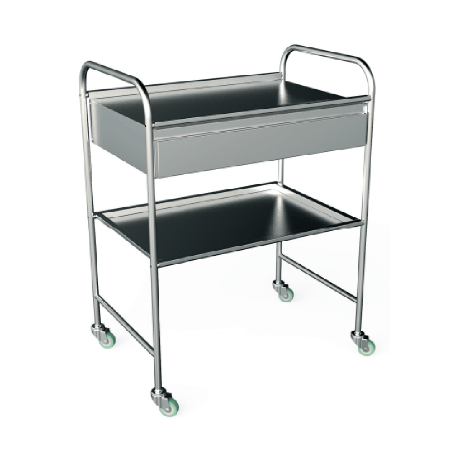 Столик медицинский инструментальный с ящиком и полкой