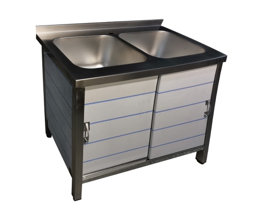 Ванна-тумба из нержавеющей стали 2-секционная фото