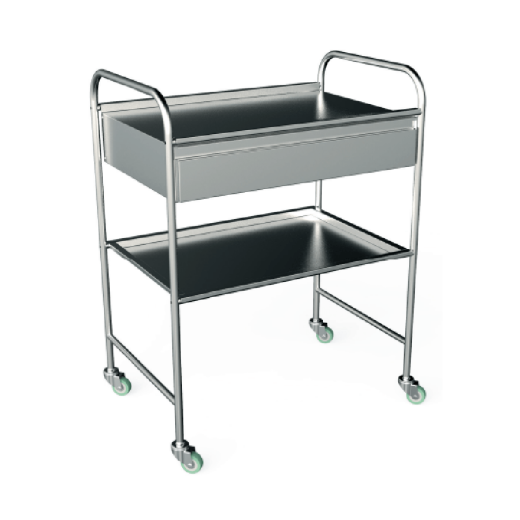 Столик медицинский инструментальный с ящиком и полкой характеристики Столик медицинский инструментальный с ящиком и полкой фото