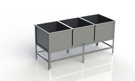 Ванна моечная 1800х600х850  3-секционная из нержавеющей стали, глуб.300 мм. характеристики Ванна моечная 1800х600х850  3-секционная из нержавеющей стали, глуб.300 мм. фото