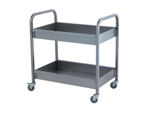 Тележка для сбора посуды из нержавеющей стали; 2 полки с высокими бортами характеристики Тележка для сбора посуды из нержавеющей стали; 2 полки с высокими бортами фото