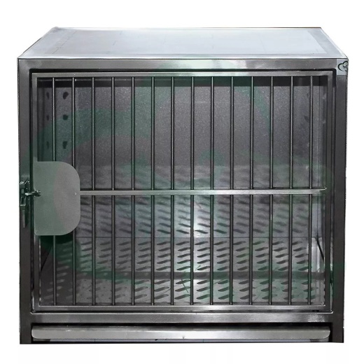 Клетка из нержавеющей стали с поддоном и перфорированным полом характеристики Клетка из нержавеющей стали с поддоном и перфорированным полом фото