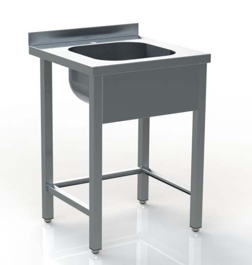 Ванна цельнотянутая 600х600х860 глубина 300 из нержавеющей стали 1-секционная ВМЛ 6/6 фото